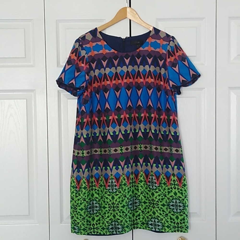 J. Crew gemstone silk dress size 14